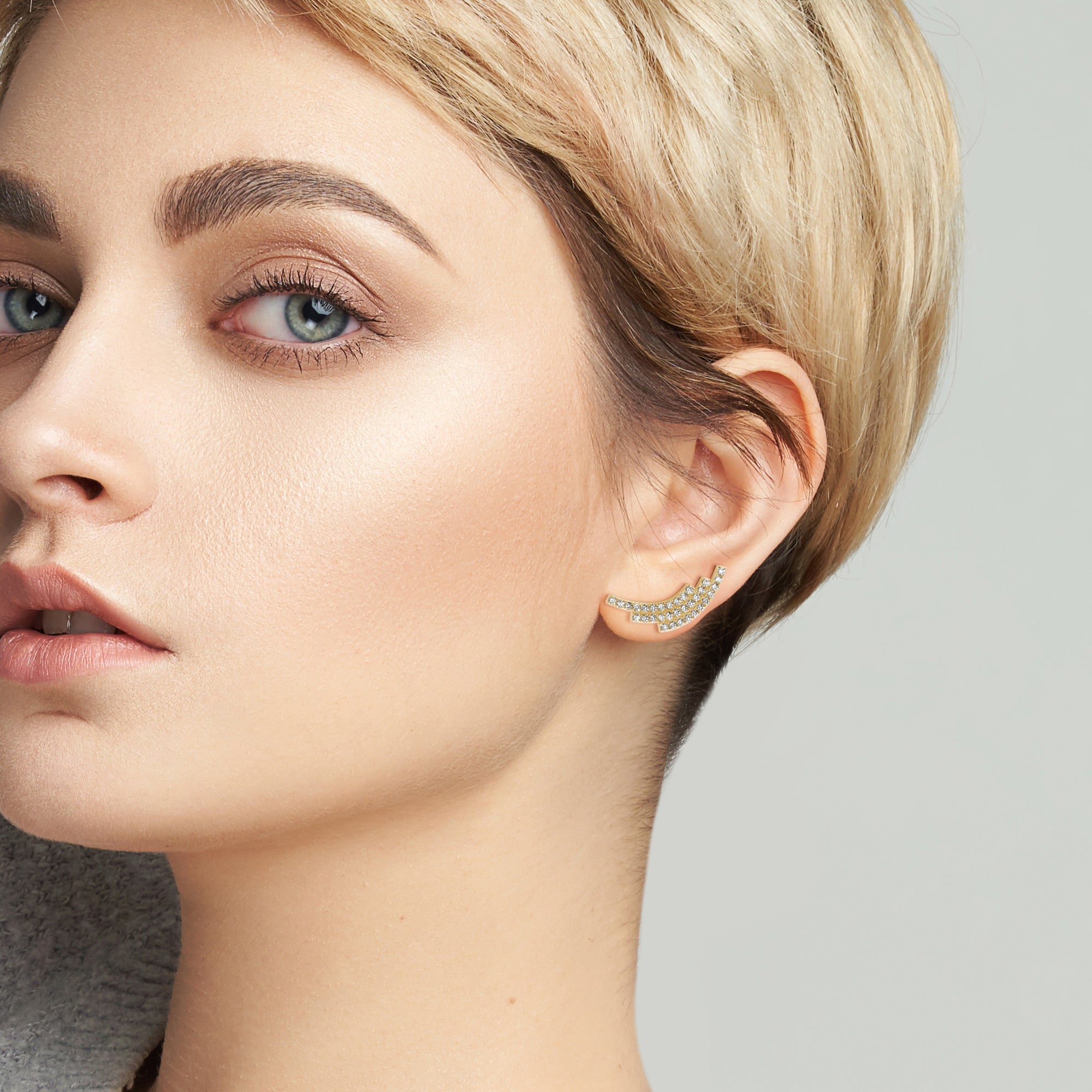 Sequenced Triple Arc Earrings