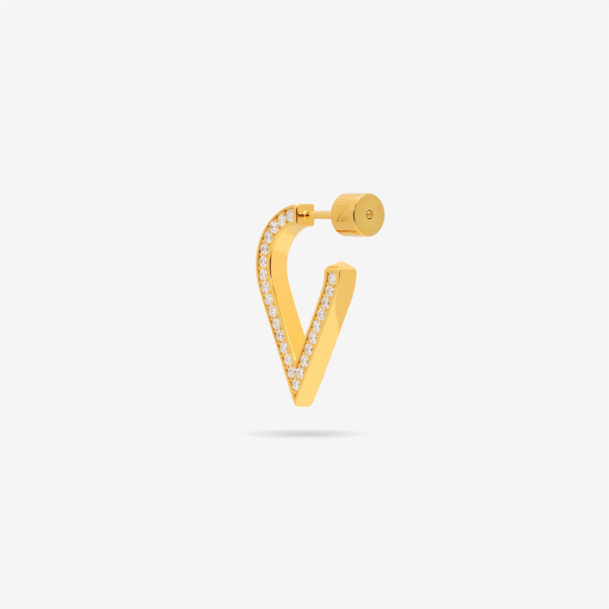 Stylized Waterdrop Pave Earrings
