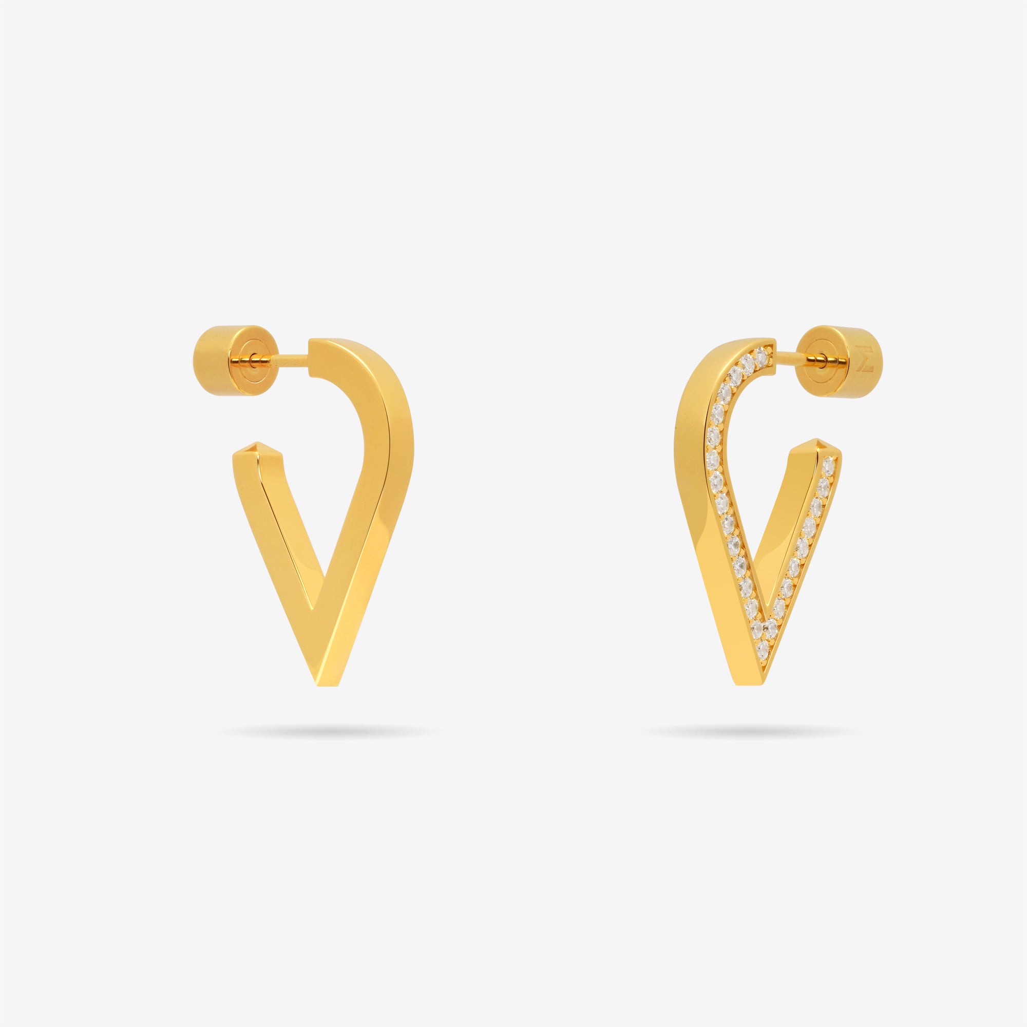 Stylized Waterdrop Pave Earrings