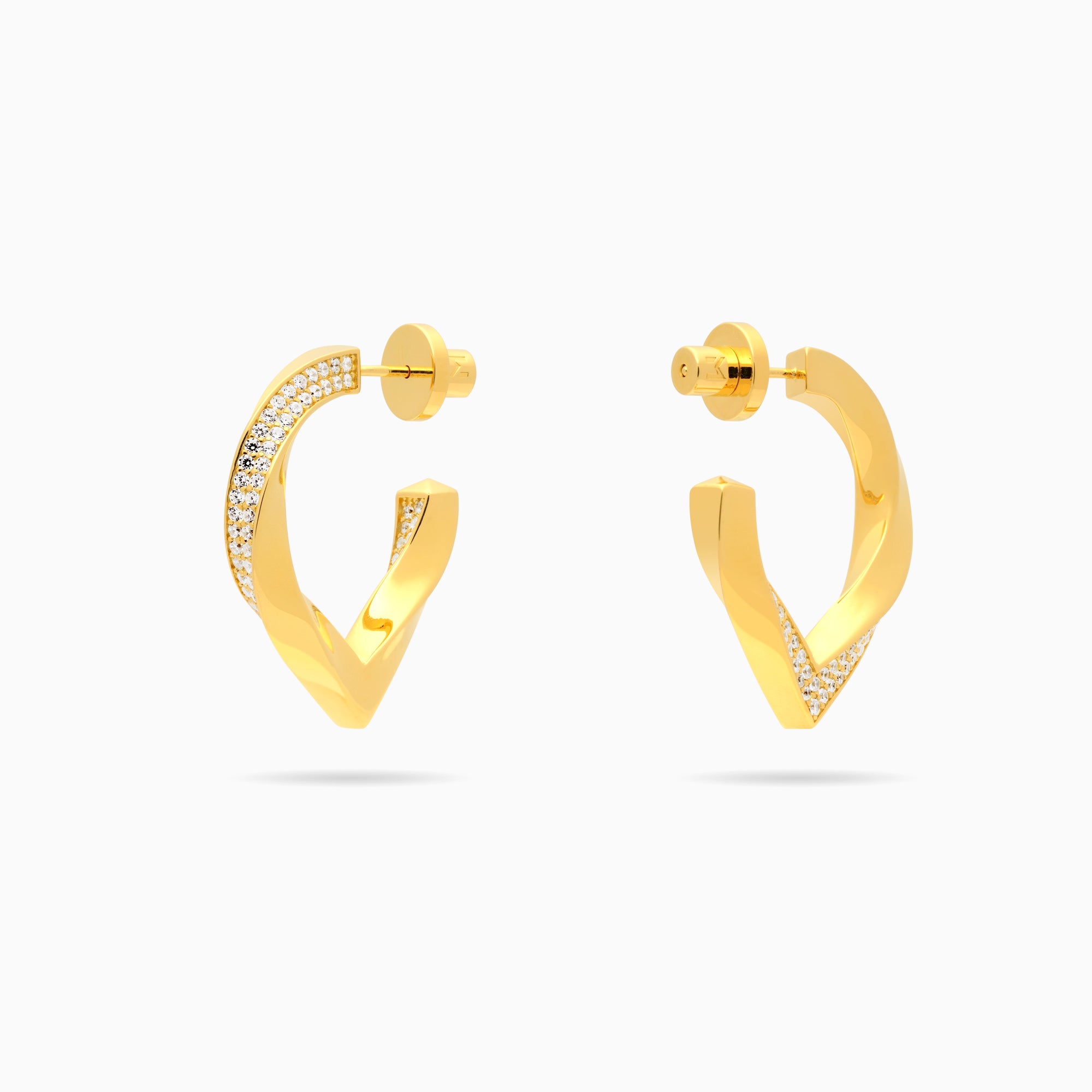 Twisted Stylized Waterdrop Pave Earrings
