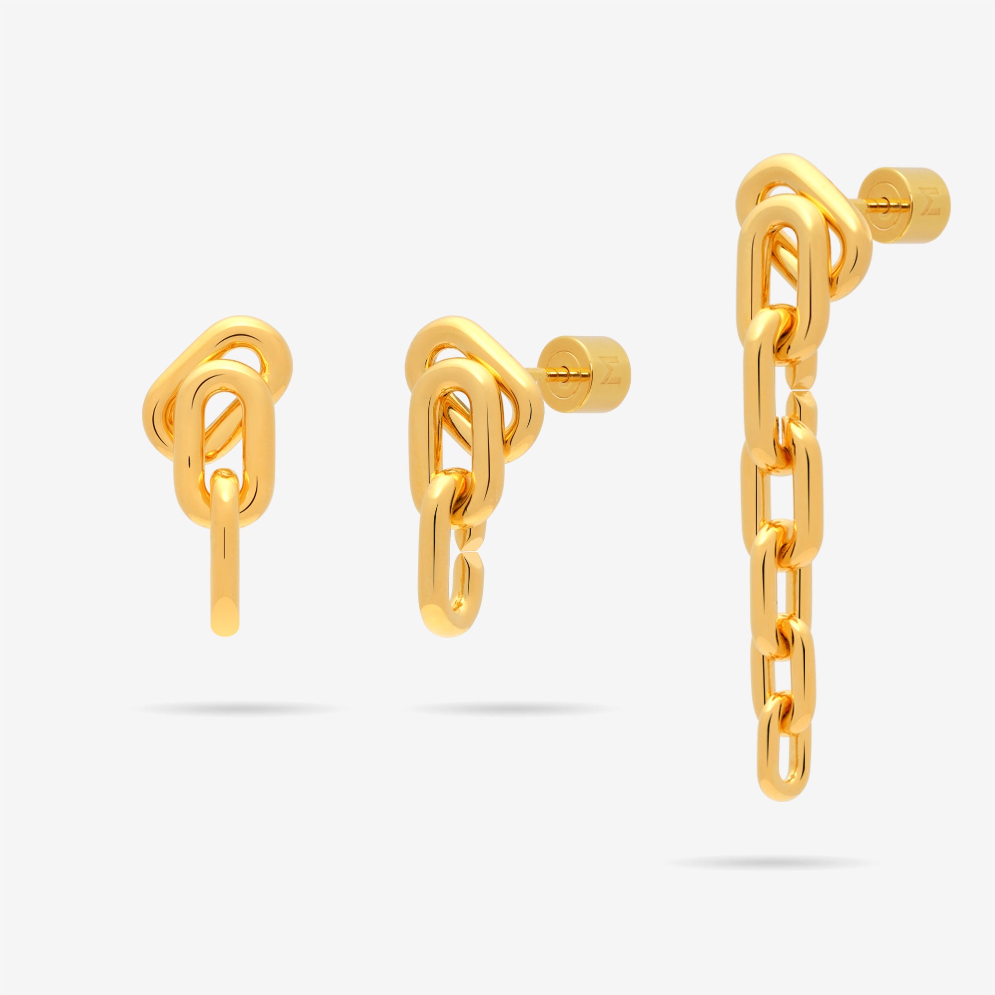 Long or Short Convertible Link Chain Dangle Earrings