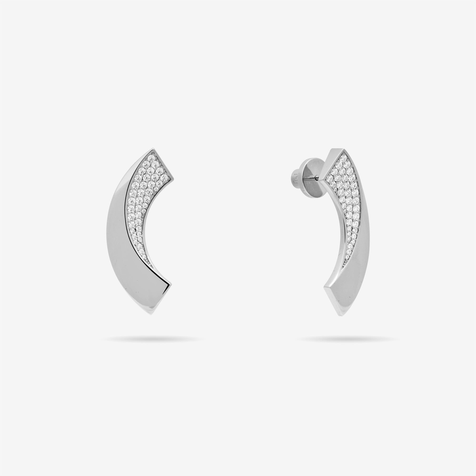 Ribbon Drop Earrings with Pave CZ