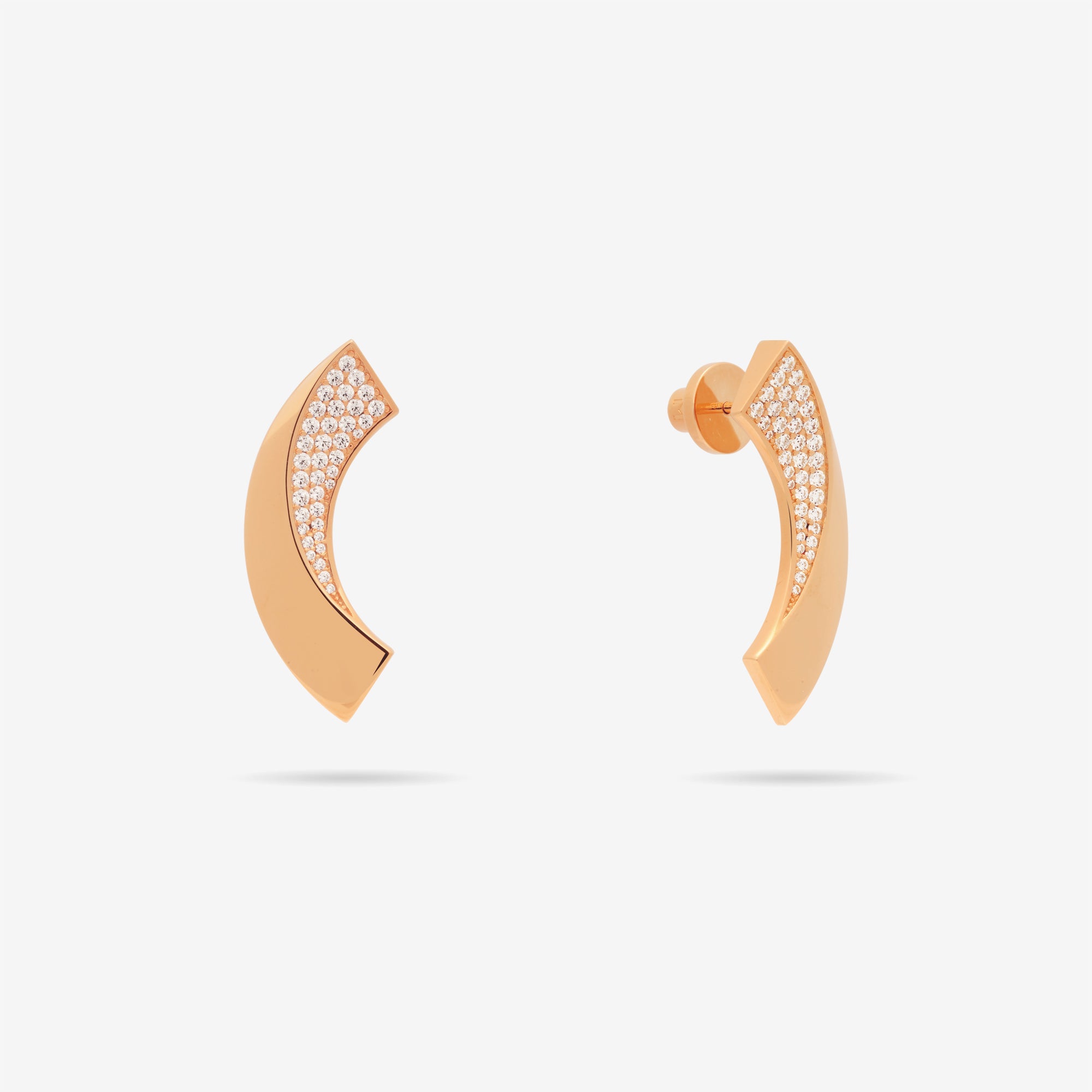 Ribbon Drop Earrings with Pave CZ