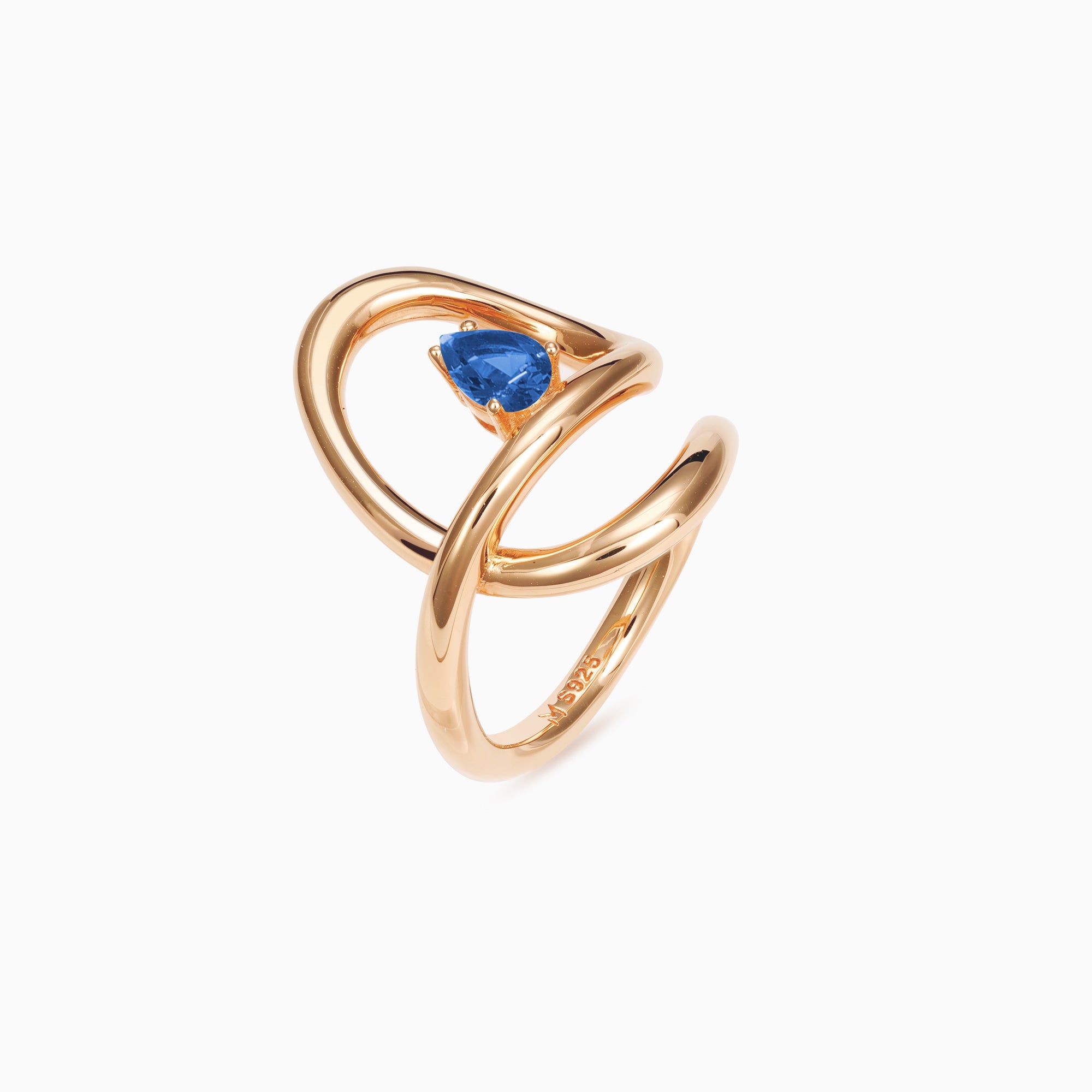 Flowing Waterdrop Solitaire Ring