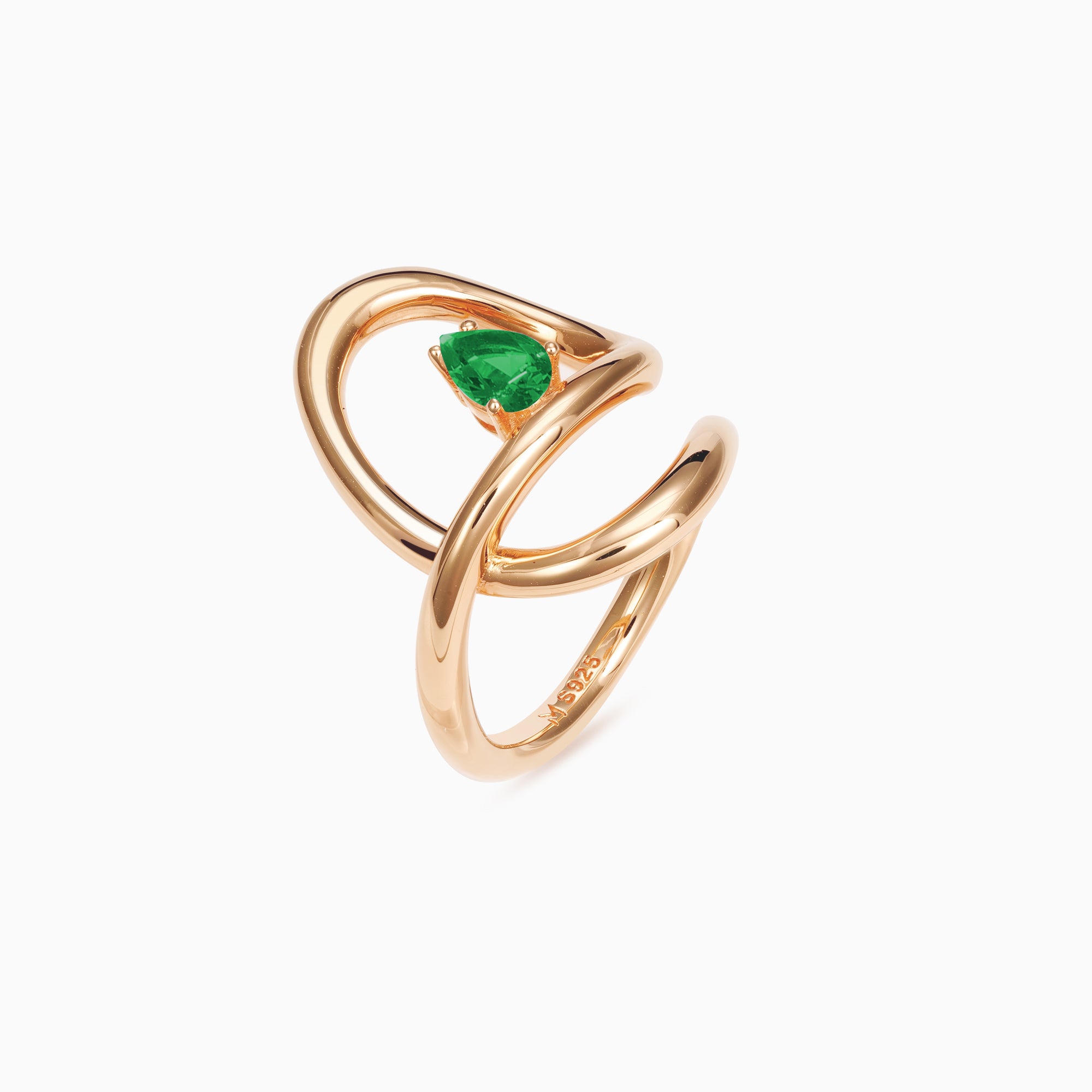 Flowing Waterdrop Solitaire Ring