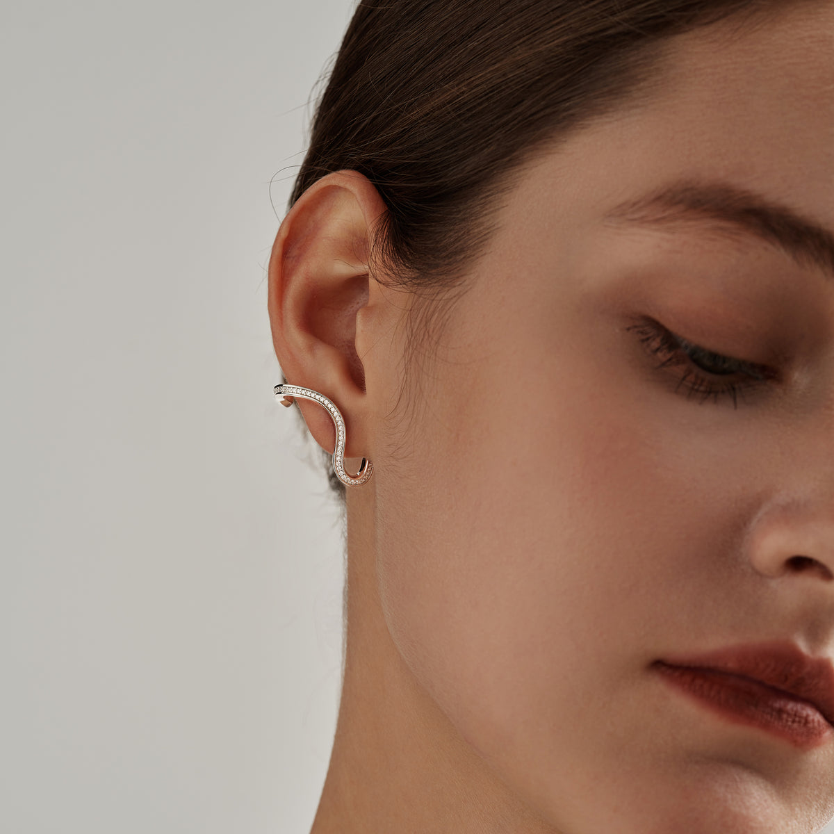 Curve Pave Ear Climbers