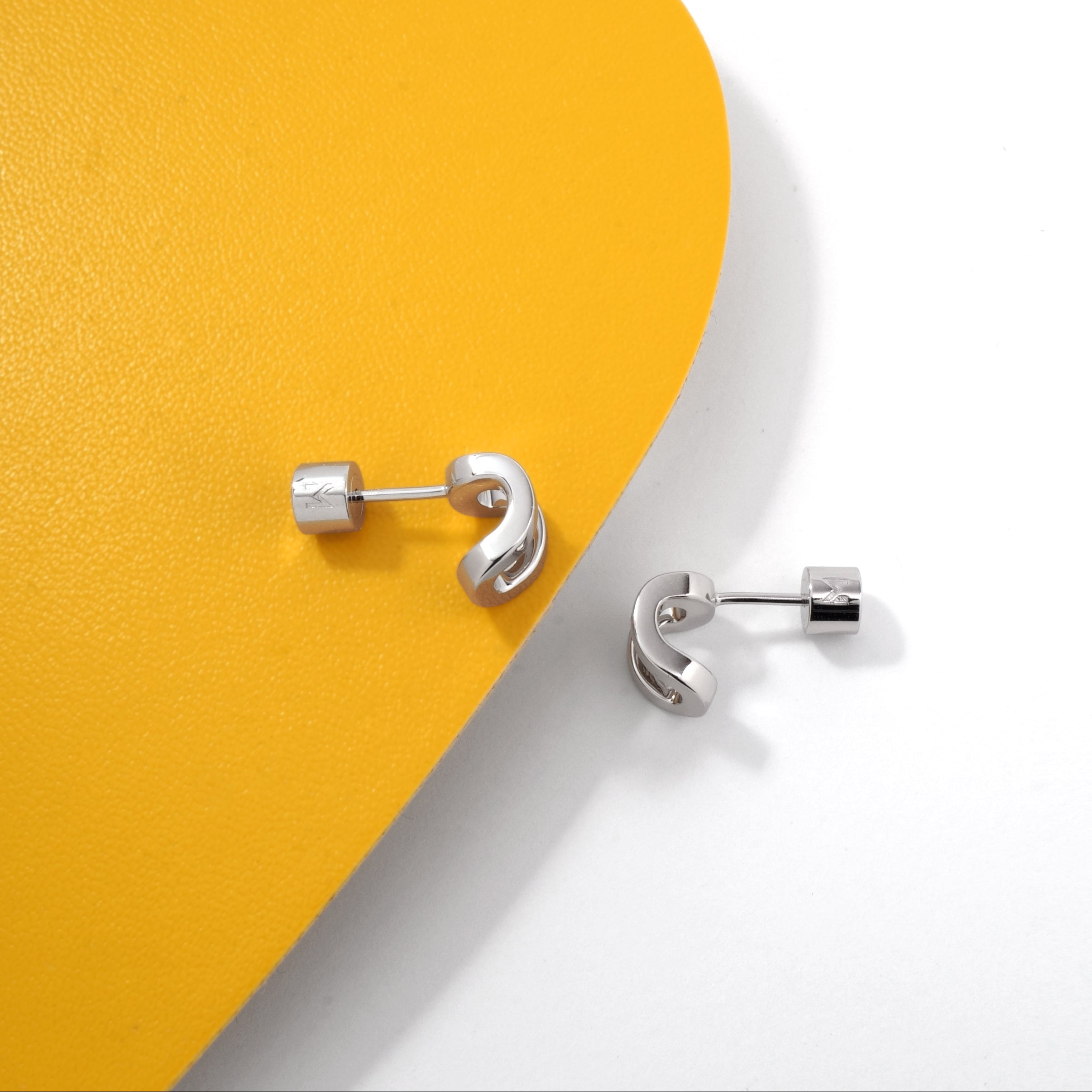 Curved Rectangle Stud Earrings