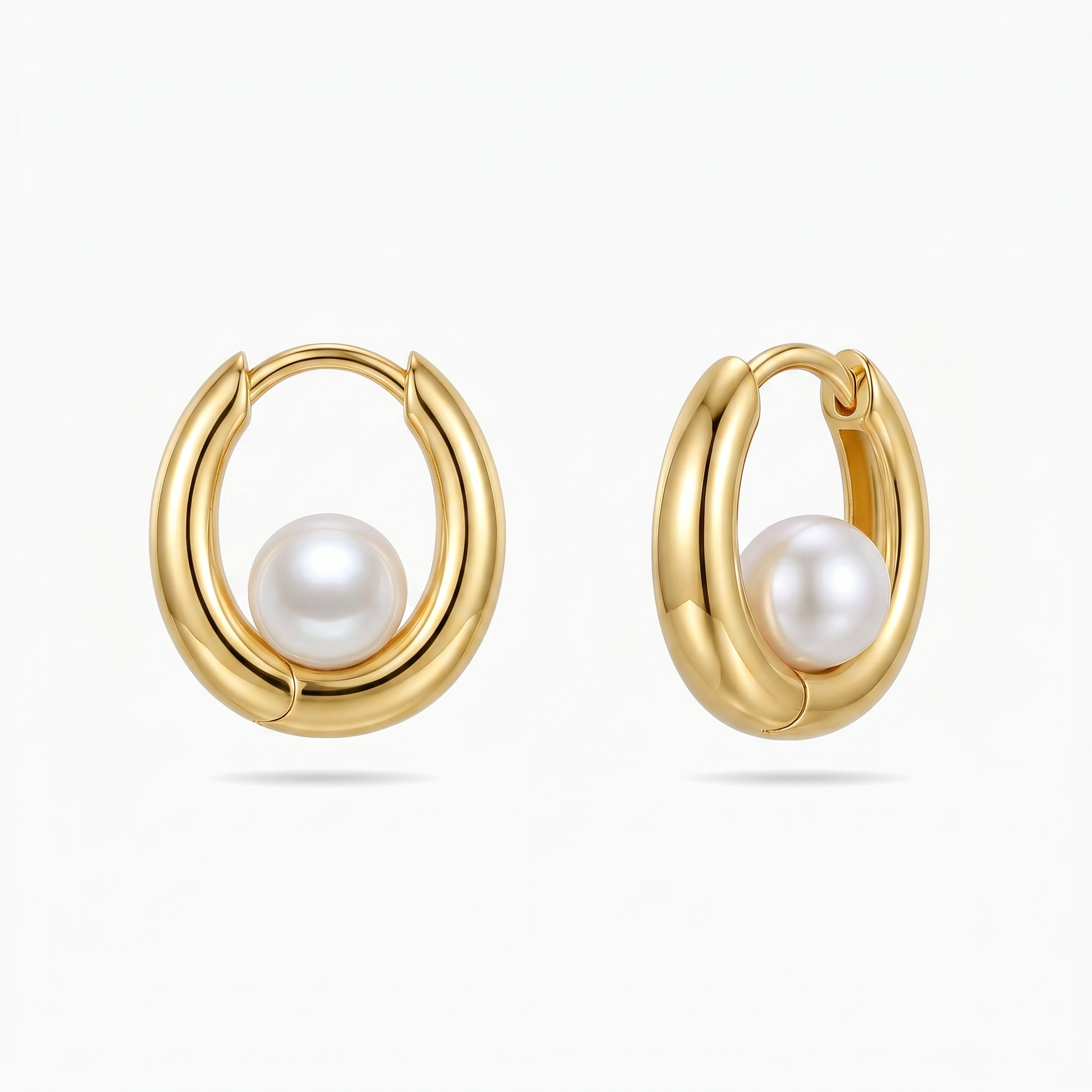 Pearl Huggie Earrings