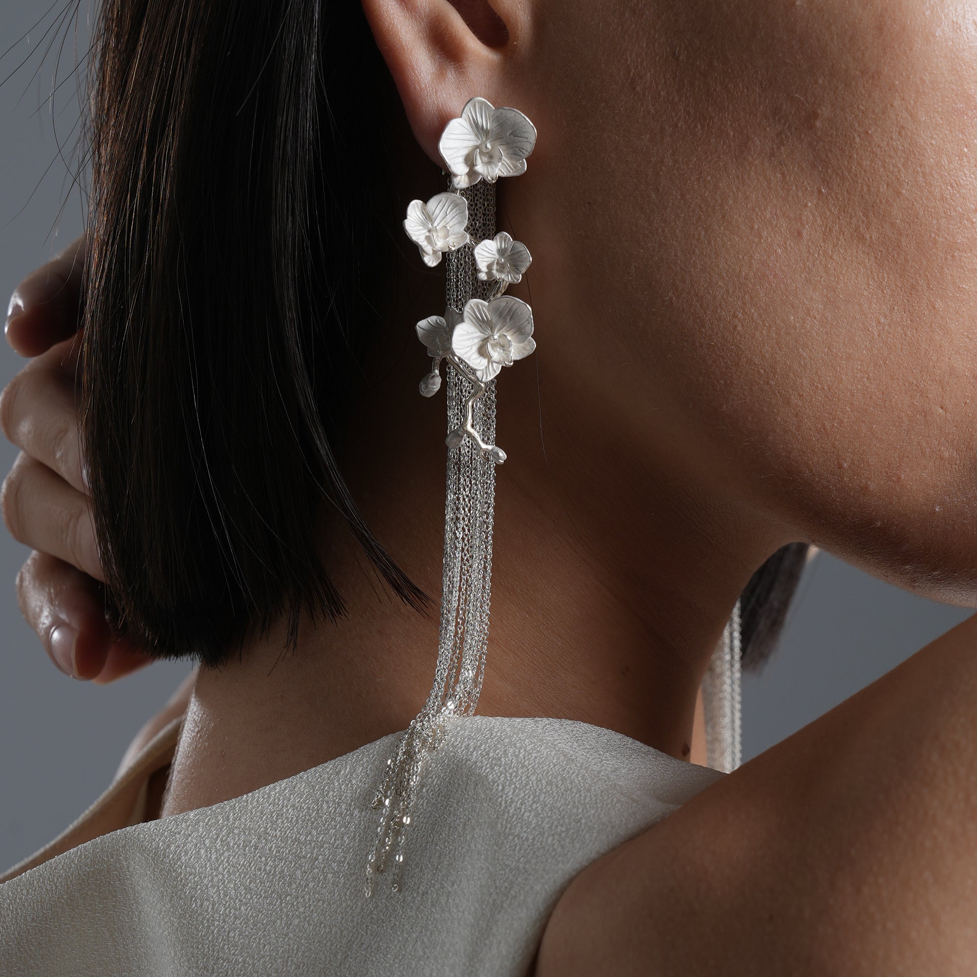 Organica Orchid Tassel Earrings