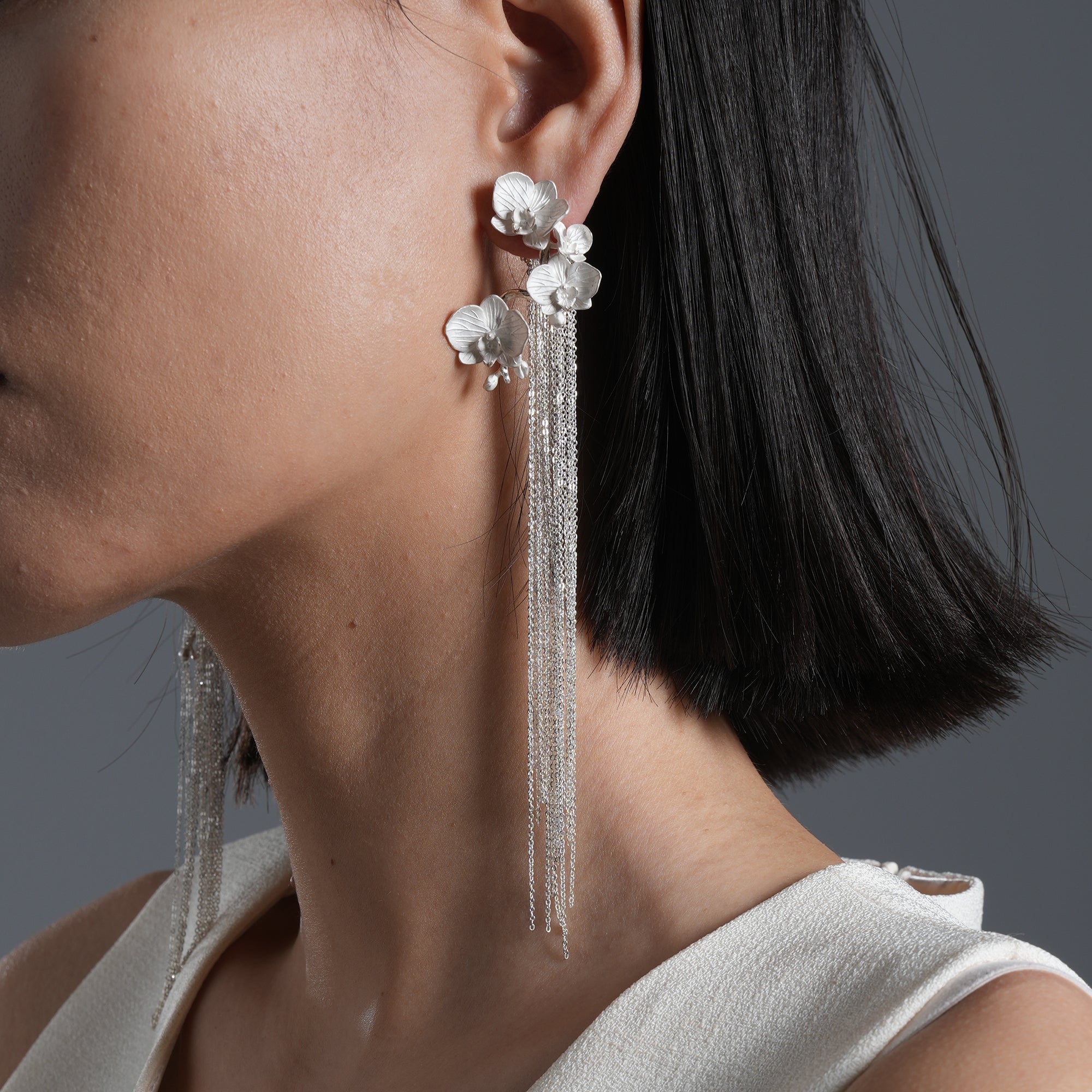 Organica Orchid Tassel Earrings