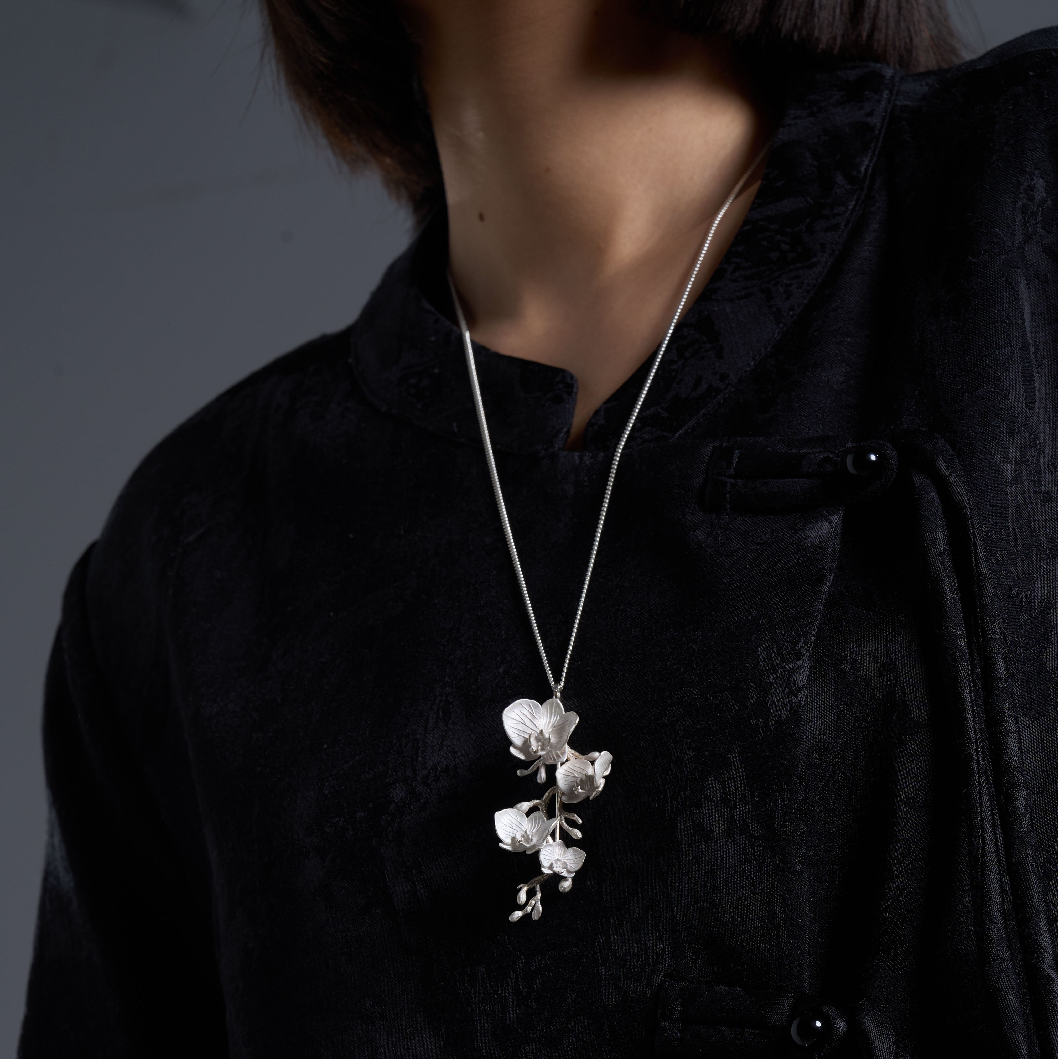 Organica Orchids and Bulbs Necklace and Brooch