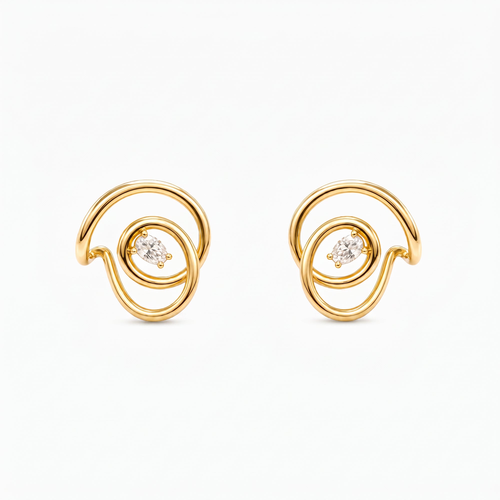 Infinity Curve Solitaire Earrings