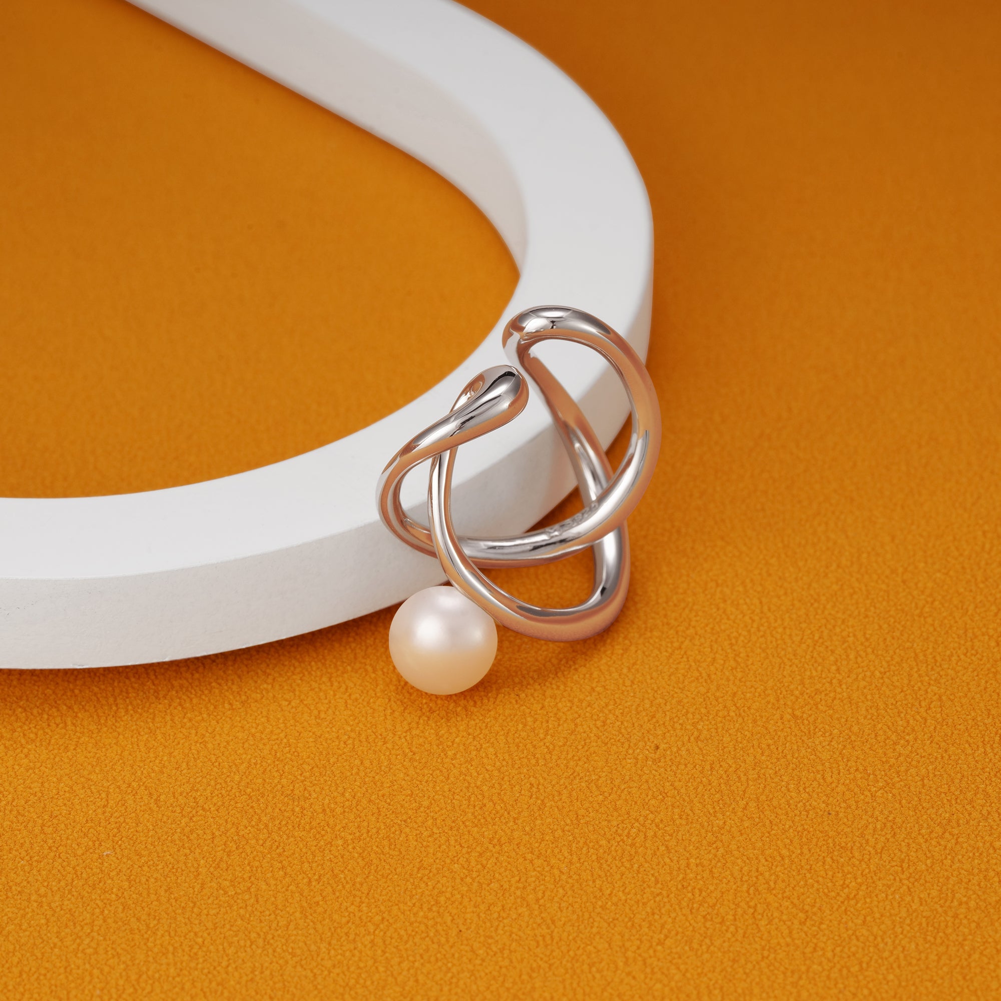 Infinity Pearl Ear Cuff