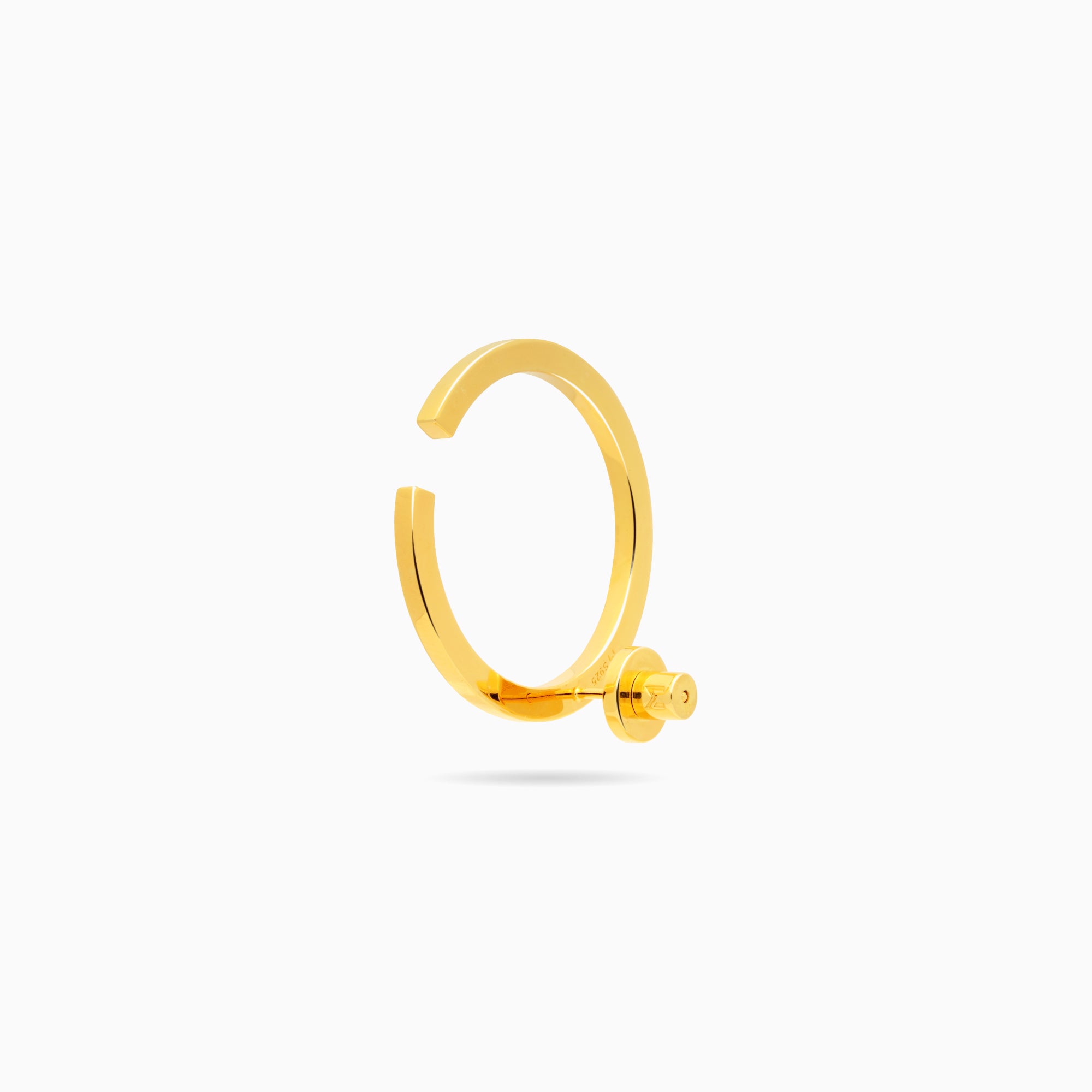 Large Hoop and Cuff Earring with Pave CZ