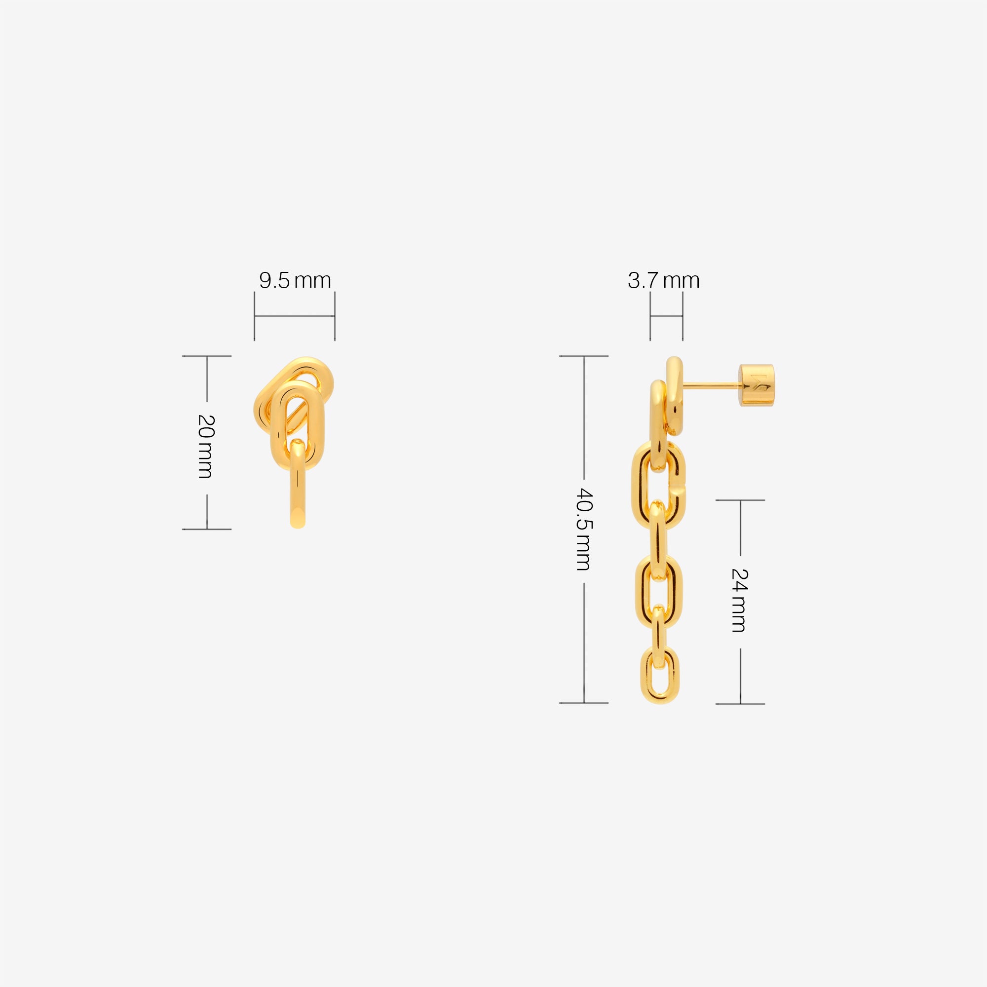 Long or Short Convertible Link Chain Dangle Earrings