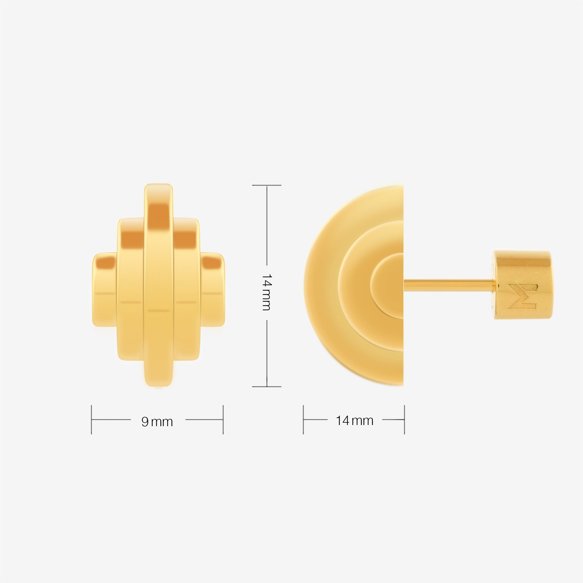 Multi Semicircle Geometric Stud Earrings