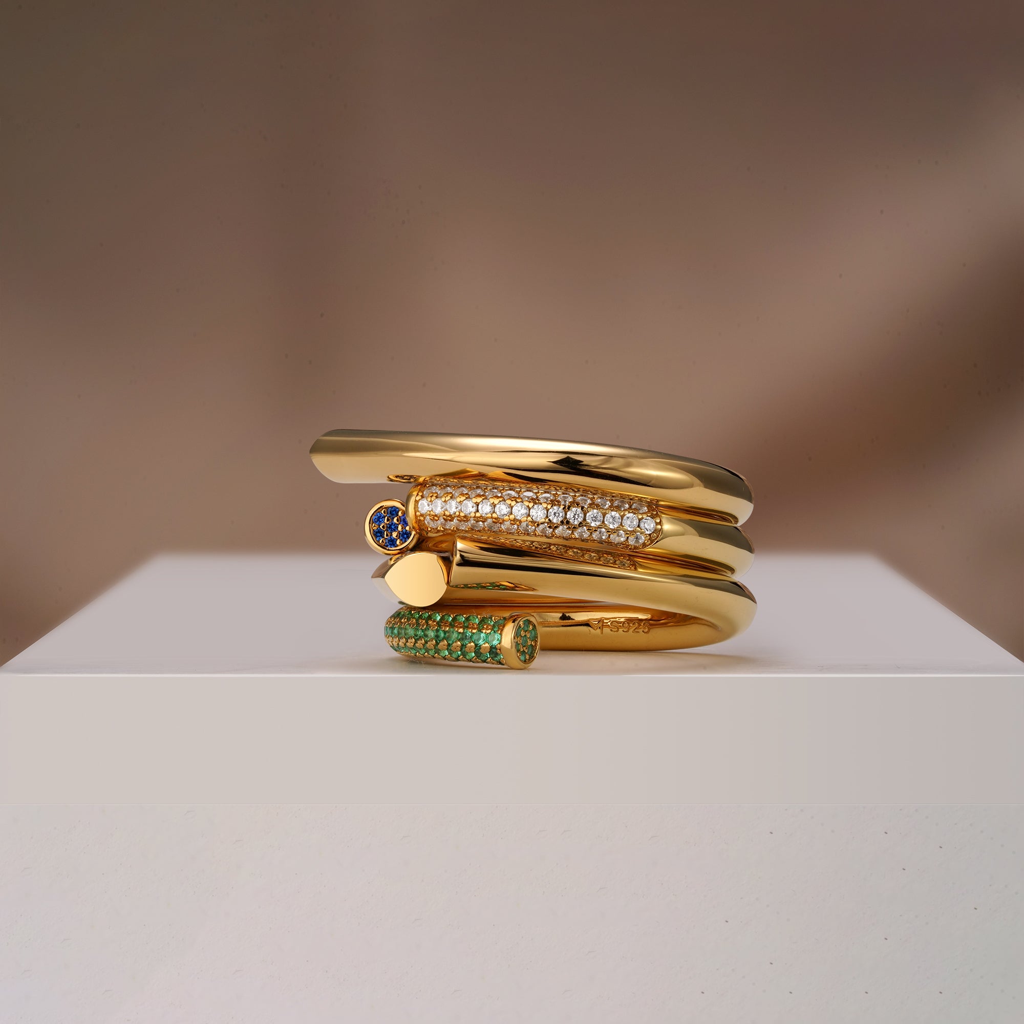 Open Twist Waterdrop Ring