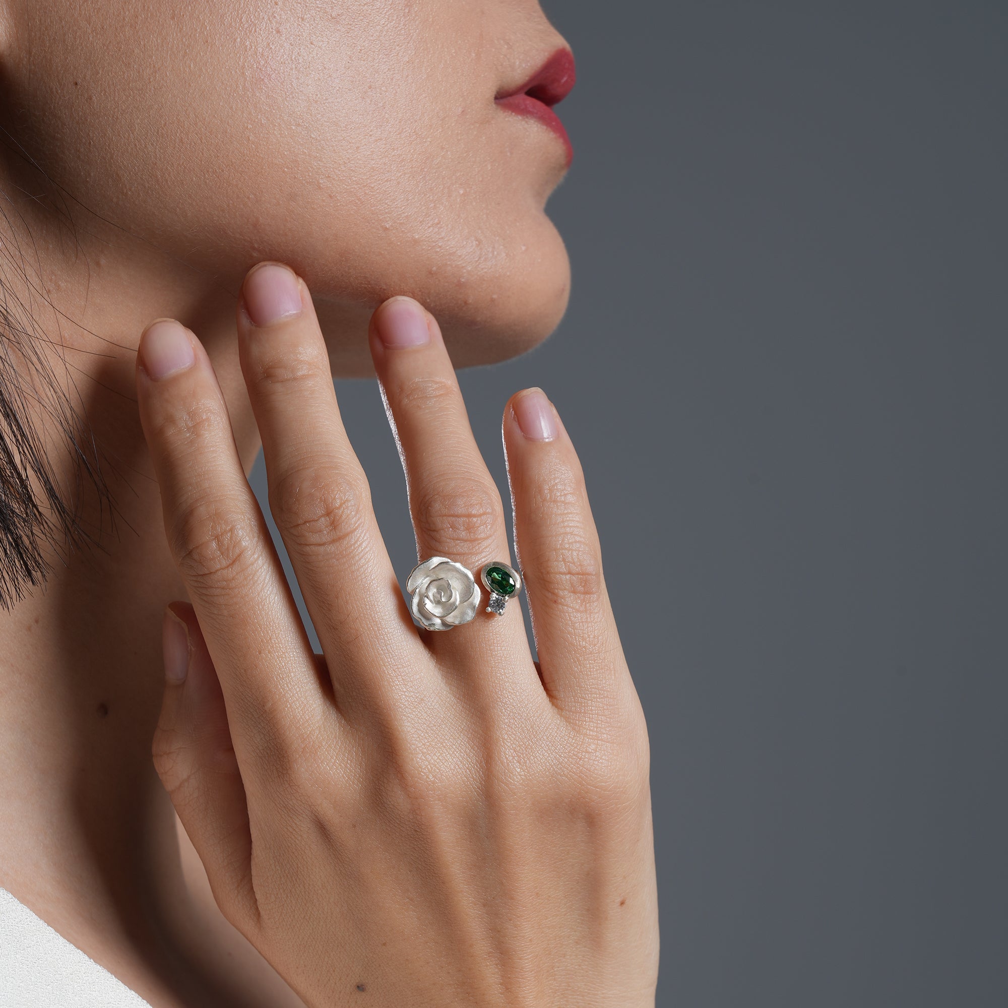Organica Rose and Leaf Ring