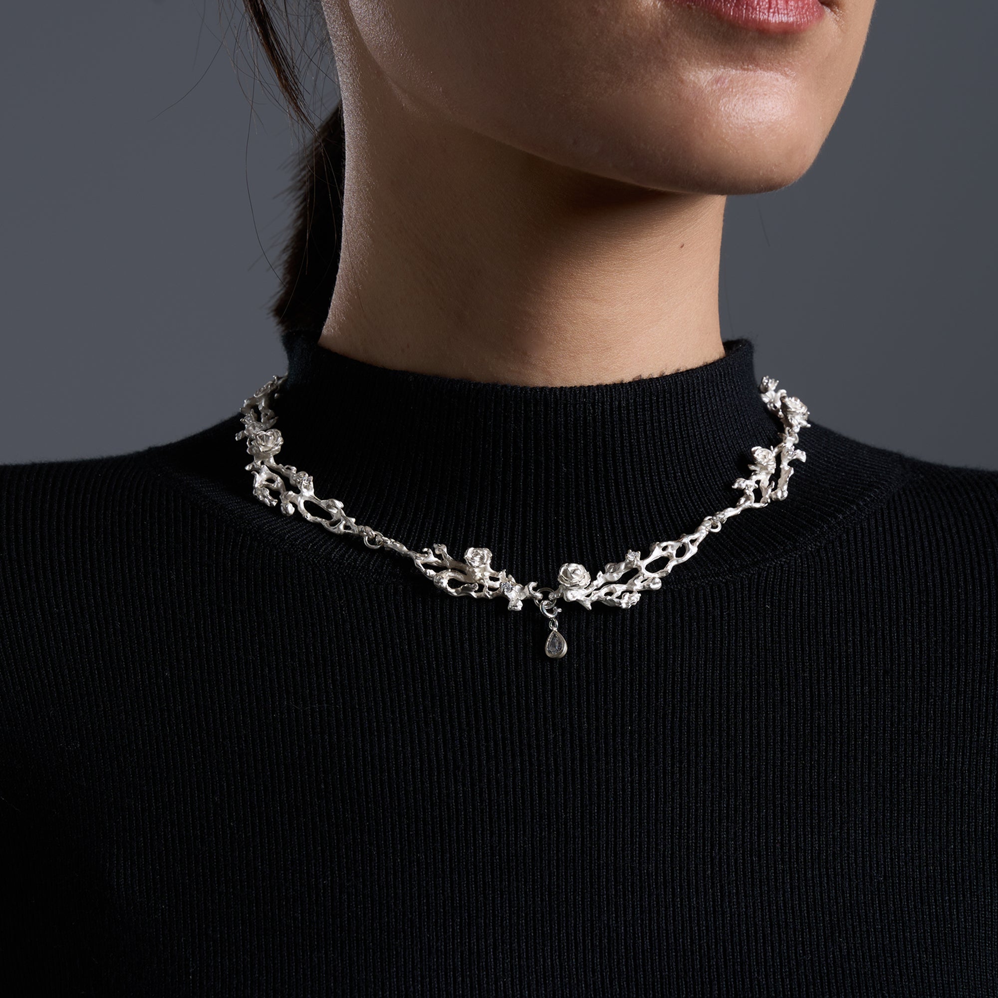 Organica Rose and Stem Necklace