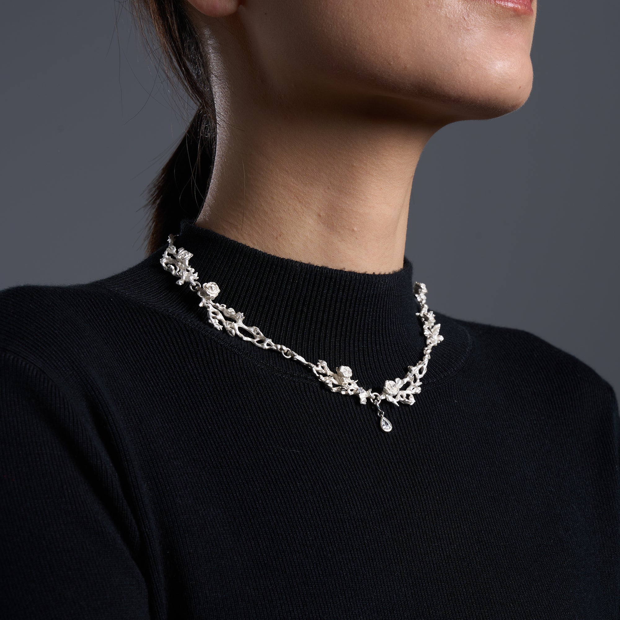 Organica Rose and Stem Necklace