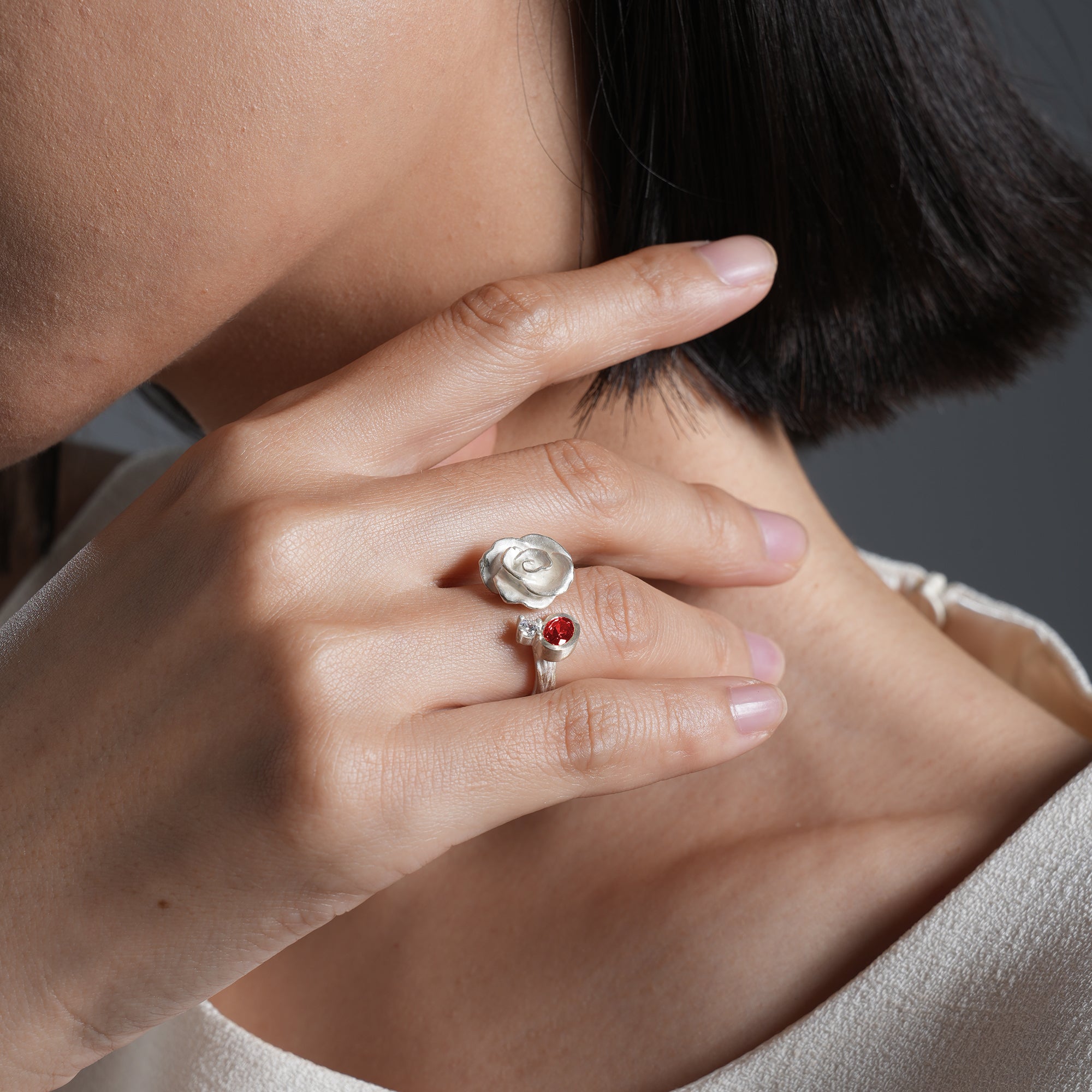 Organica Rose and Leaf Ring