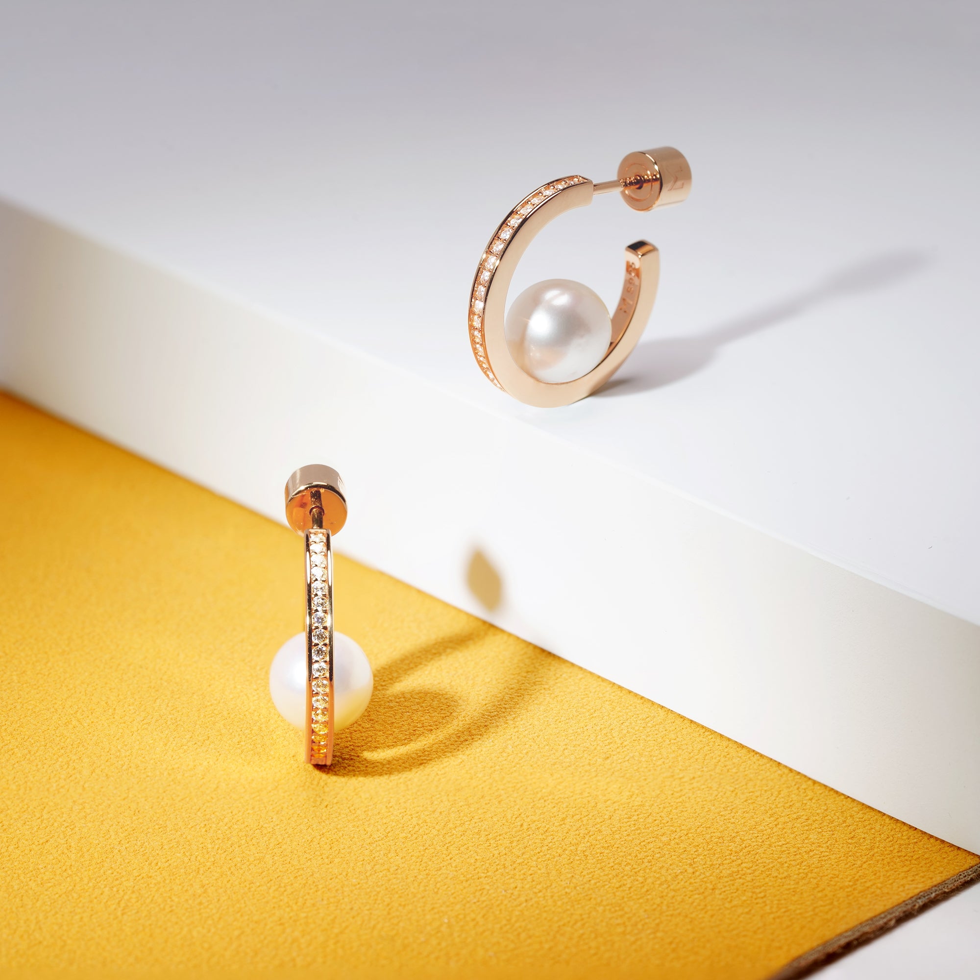 Pearl Open Hoop Earrings
