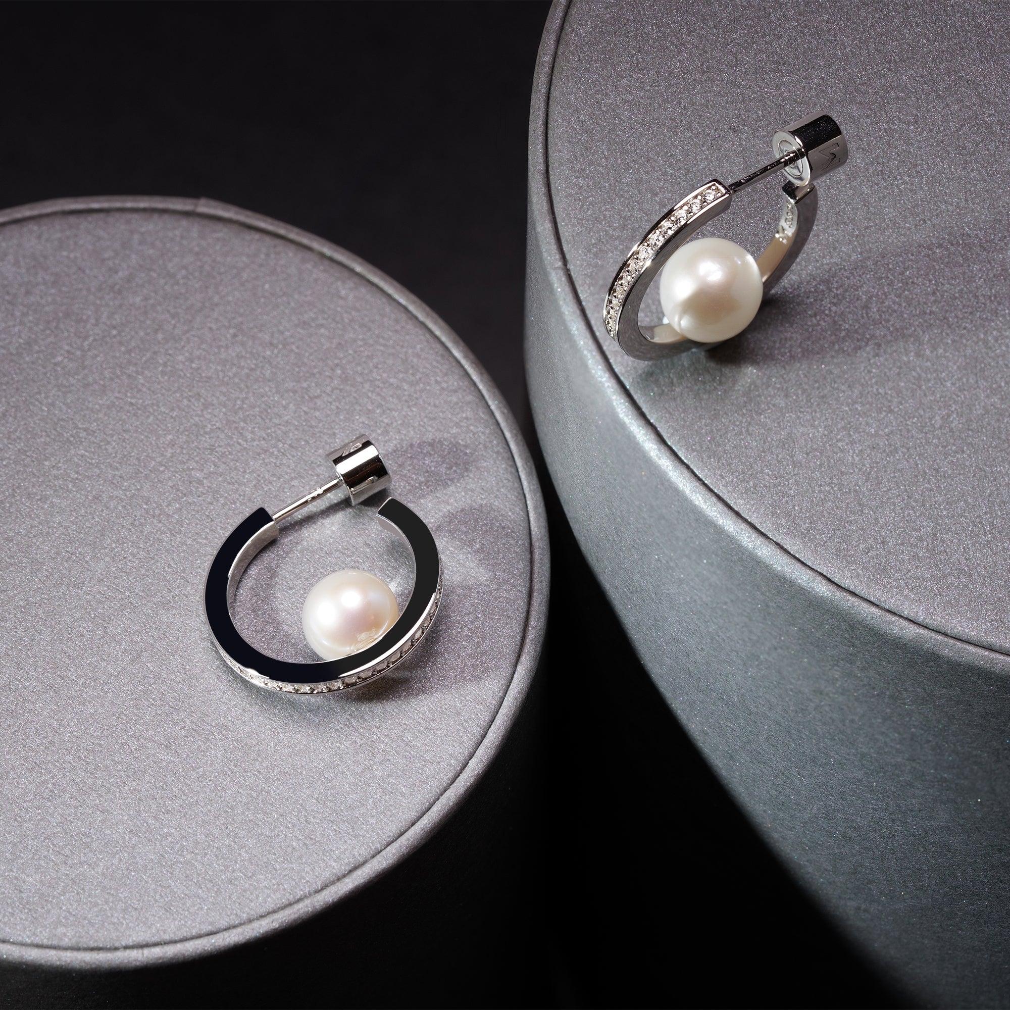 Pearl Open Hoop Earrings