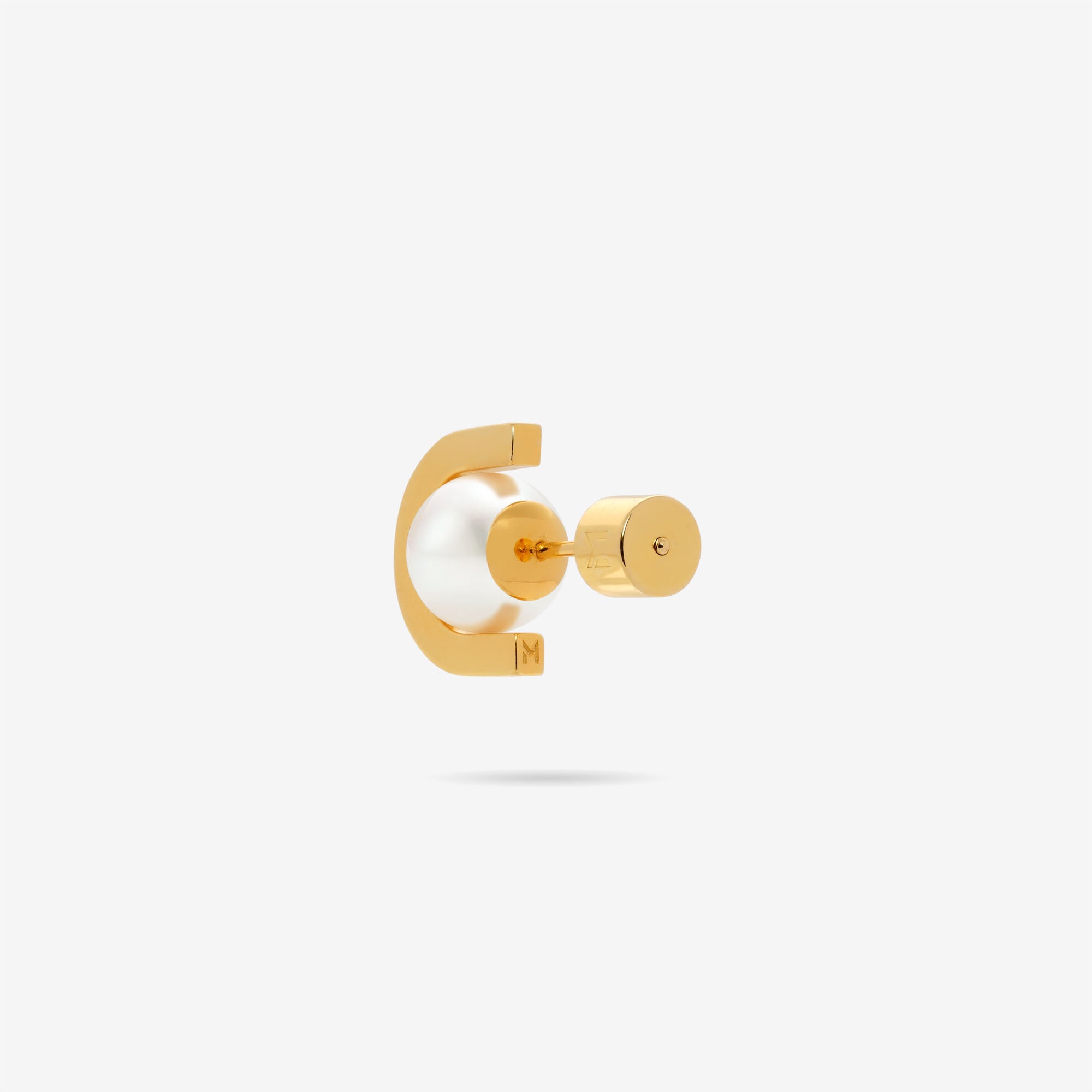 Pearl and Arc Stud Earrings