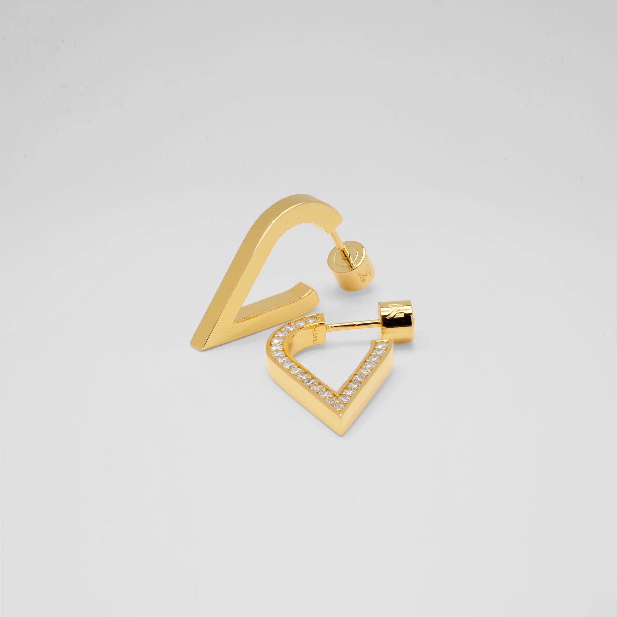 Stylized Waterdrop Pave Earrings