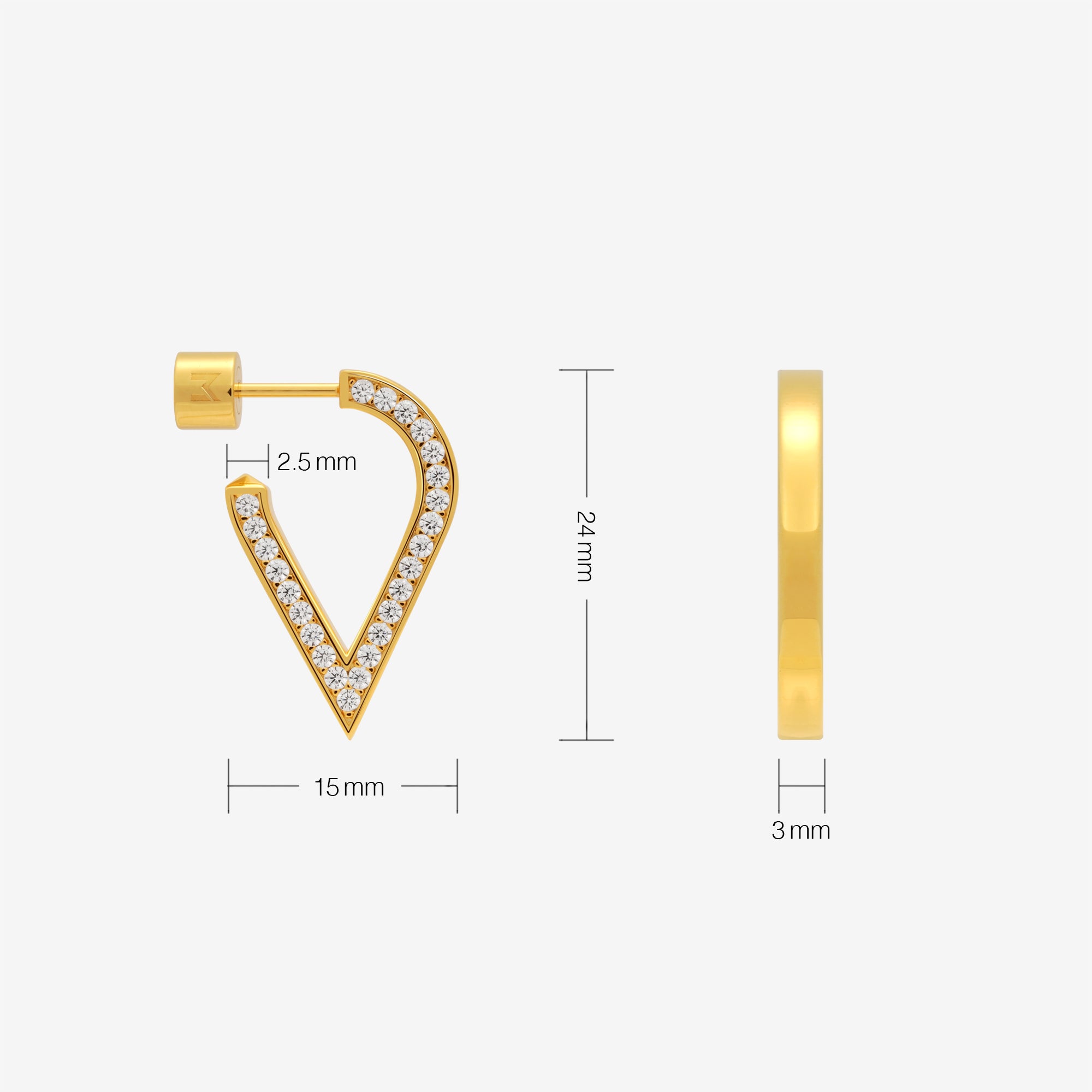 Stylized Waterdrop Pave Earrings